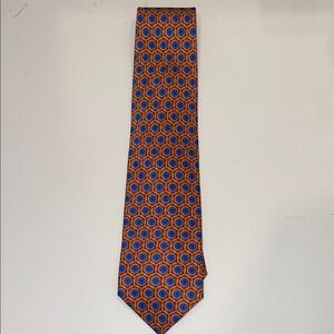 Faberge Geometric Patterned Tie - Red and Blue